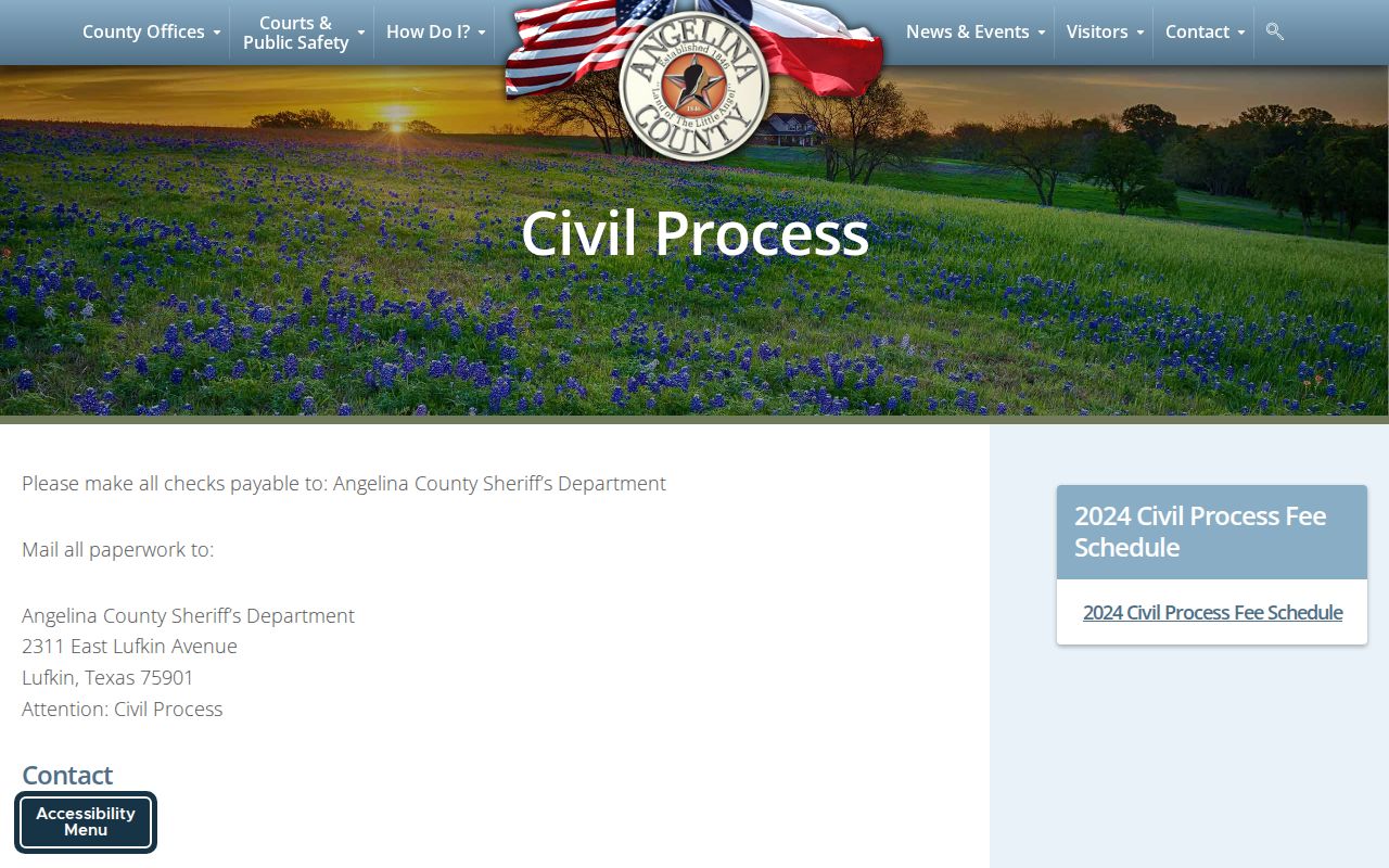 Angelina County arrest report sheriff copy fee