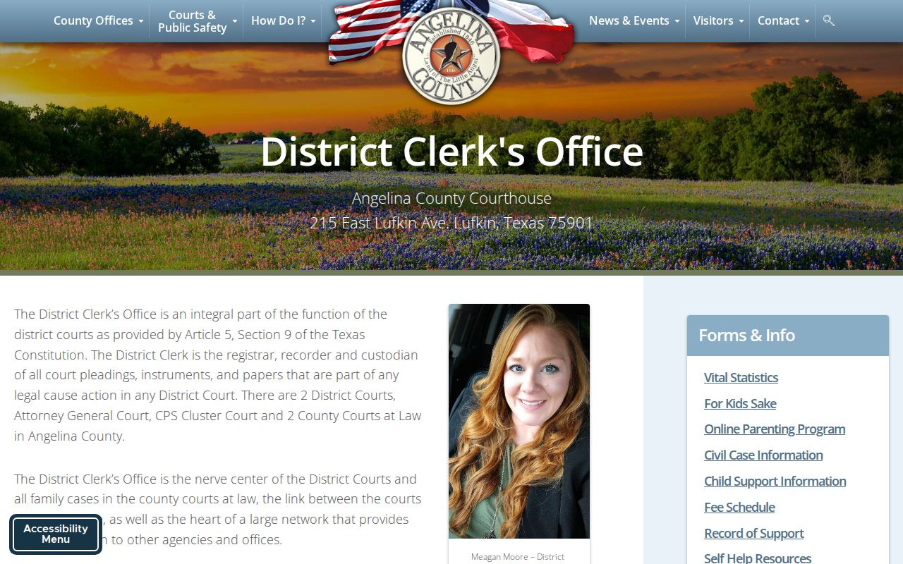 Angelina County criminal history District Clerk records