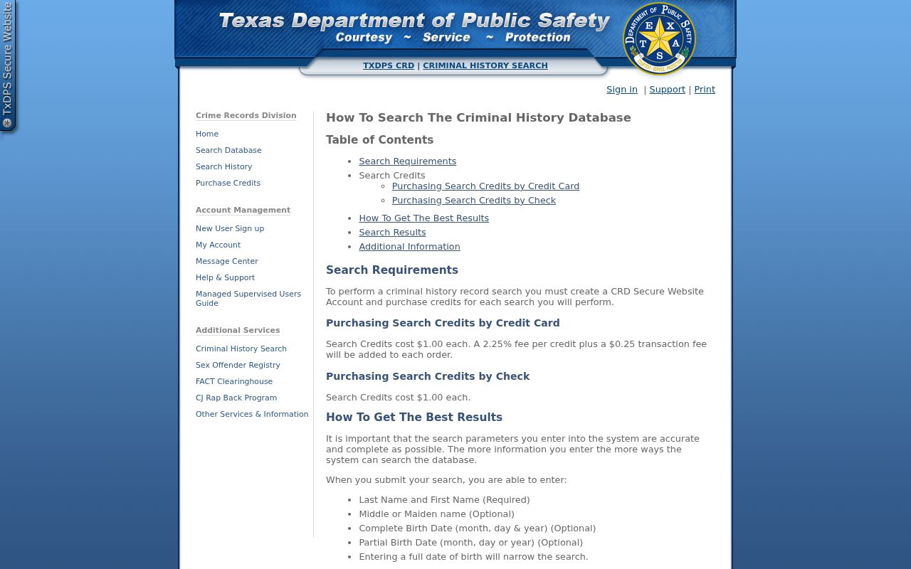 Angelina County criminal history Texas DPS conviction search help