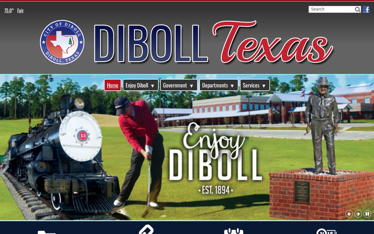 Official City of Diboll website linking city records departments